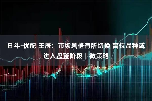 日斗-优配 王辰：市场风格有所切换 高位品种或进入盘整阶段｜微策略